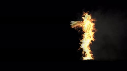 49 Character Fire Smoke Burning Dancing 4K