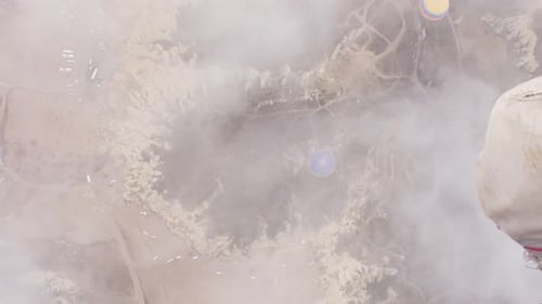 Desert Landscape with Colorful Hot Air Balloons