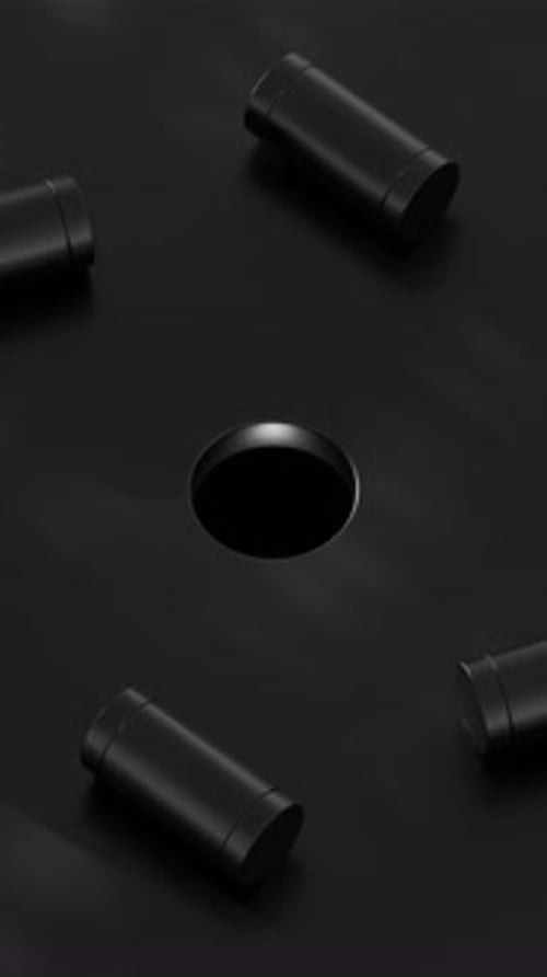 Rolling Cylinders 3D Loop Animation