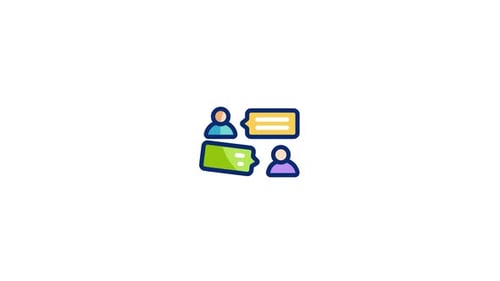 Flat Design Animated Communication People Chat Icon