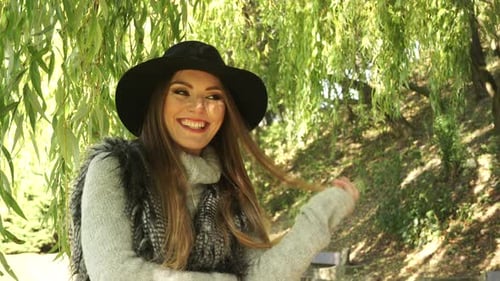 Woman Relaxing In Park