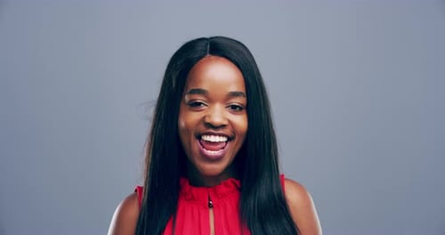 Excited Woman Gives Thumbs Up Gesture