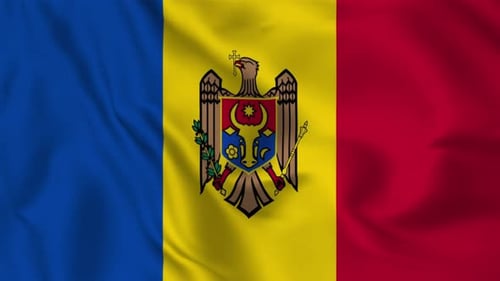 Realistic Waving Flag of Moldova Seamless Loop