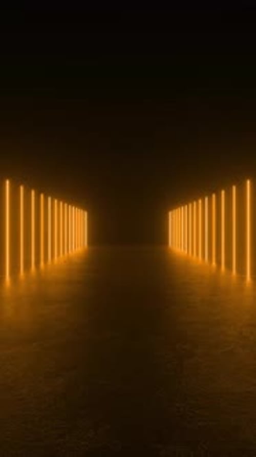 Futuristic Neon Tunnel Infinite Loop Animation