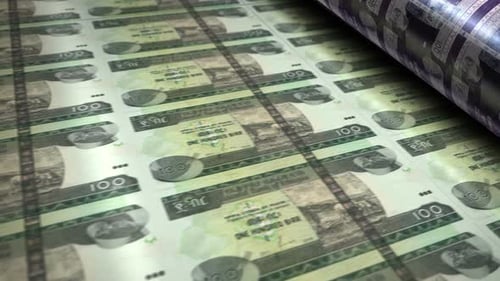 Ethiopia Birr money banknotes printing seamless loop
