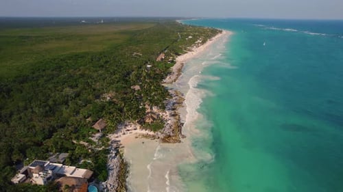 Aerial view of Salto del Gitano beach in Monfragüe Natural Park, Caceres, Spain