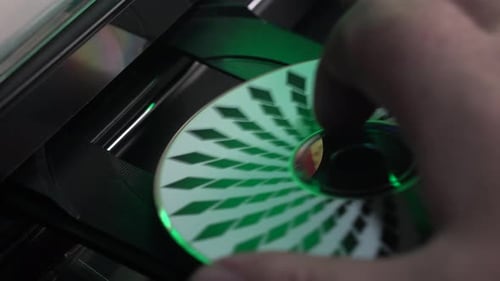 Inserting CD in Compact Disc Player, Playing Music in Old Audio System