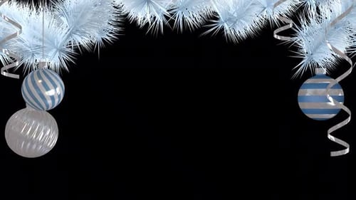 Blue Christmas Frosty Garland Frame