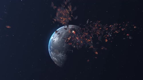 Exploding Planet Earth Sci-Fi Cinematic Opener