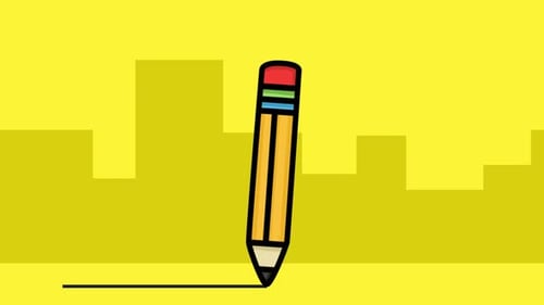Animated Flat Design Pencil Drawing Line