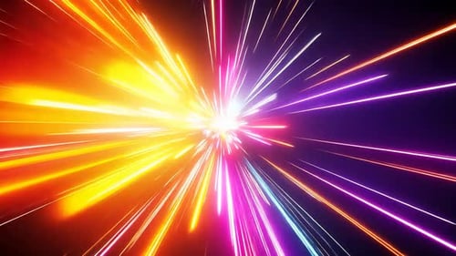 Dynamischer, lebendiger Lichtstoß, der nach außen strahlt