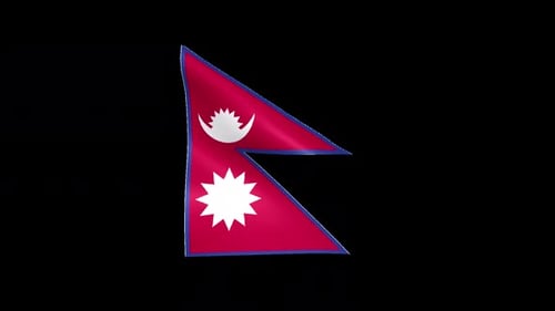 Waving Nepal Flag Animation with Transparent Background