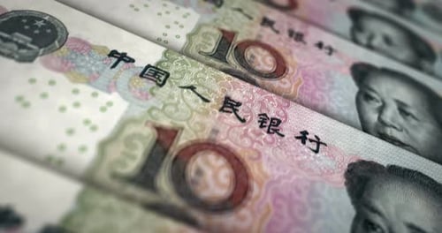 China yuan renminbi money banknote surface loop