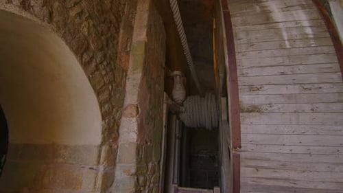 The Camera Moves Inside the Church Which is Located on Top of the MontSaintMichel Castle