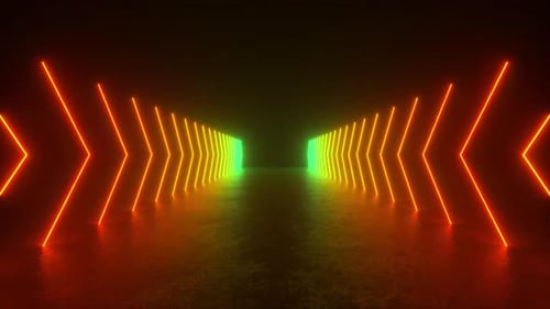 Boucle d'animation en tunnel éclairé au néon
