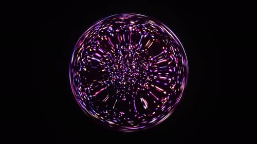 Abstract Glowing Energy Sphere with Radiant Light Particles