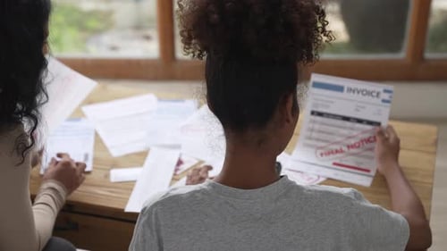 Stressed African women has financial problems credit card debt to pay crucial