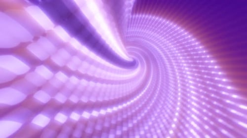Abstract swirling purple tunnel with a futuristic, lighted pattern