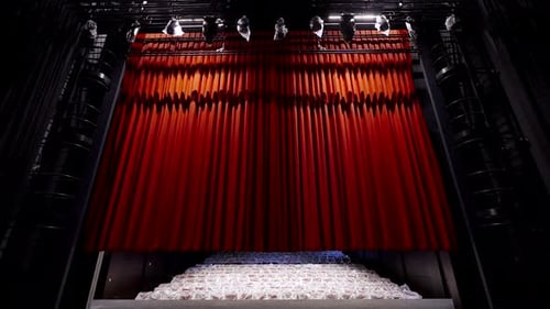 Red Velvet Curtain in the Theater is opening