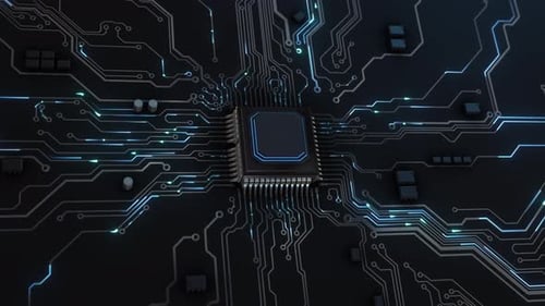 KI, Künstliche Intelligenz, Cyber-Innovation, Cyberpunk-Data-Mining-Leiterplattenlinien, Deep Learning