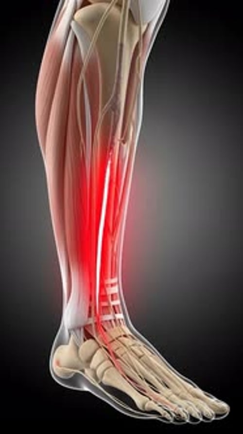 Achilles Tendon Pain Animation: 3D Human Leg Anatomy