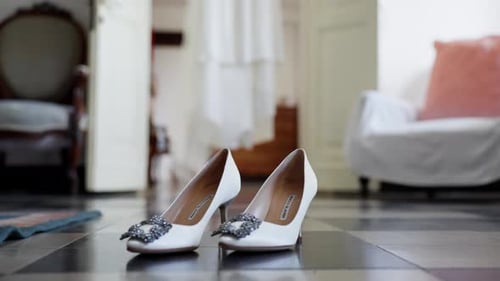 Elegant White High Heels for the Wedding Day