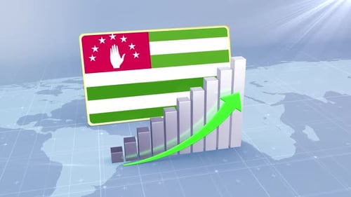 Abkhazia With Increasing Bar Chart Graph And Arrow Green
