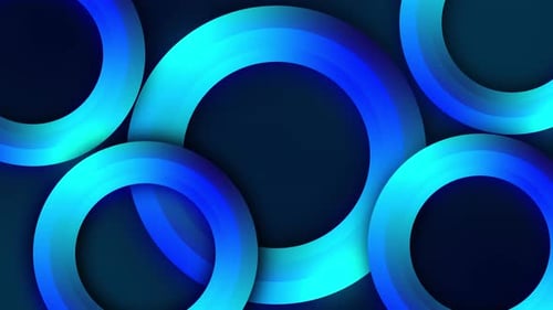 Abstract Geometric Looping Background with Blue Gradient Circles