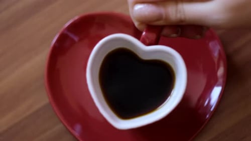 Heart Shaped Mug Placed on Heart Plate