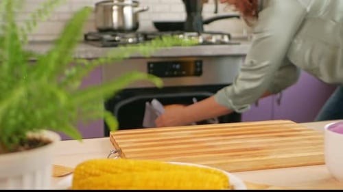 Baking a Fresh Cake Together at Home