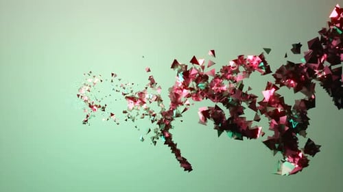 Colorful shimmering particles move in stream