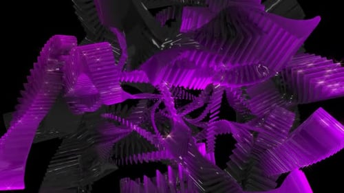 Sparkling Purple Geometric Abstract Rotating Motion