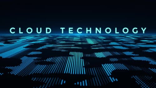 Digitaler Hintergrund und Textanimation-Cloud-Technologie