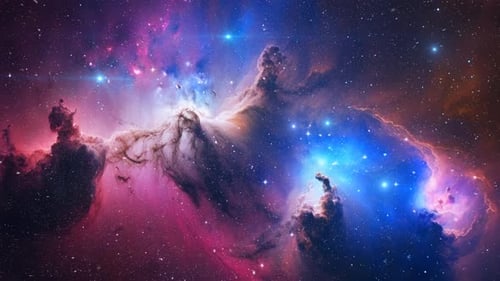 Abstract Space Nebula Animation with Twinkling Stars