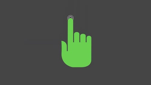 Animated Flat Design Hand Pointer Click Icon