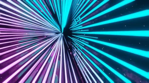 Cyan And Pink Neon Glowing Sci-Fi Triangular Dimension Background Vj Loop In HD