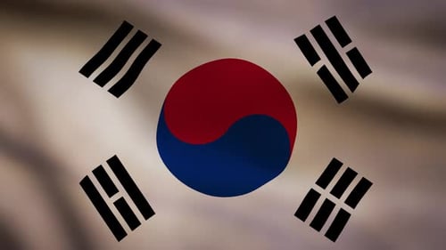 Südkorea schwenkt Flagge