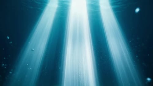 Light Beams Penetrating Water