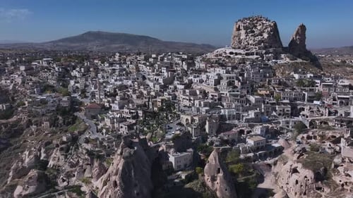 The Ancient Cave City Of Uchhisar In Cappadocia