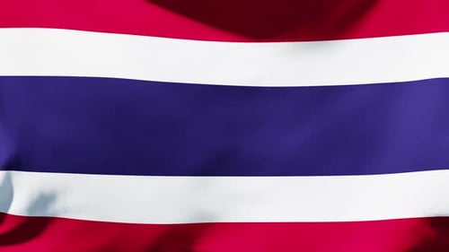 Waving Thailand Flag Realistic Fabric Animation Loop