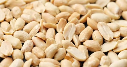 Peeled Peanuts Piled Close Up, Daylight