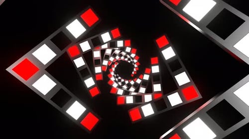 Red And White Slow Strobe Spiral Tunnel Background Vj Loop In 4K