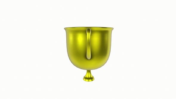 Gold Trophy rotation in loop on white background, Backgrounds Motion ...
