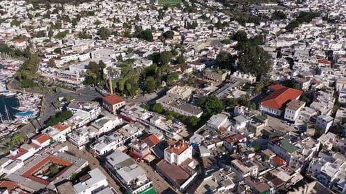 Aerial video of the city of Bodrum Turkey