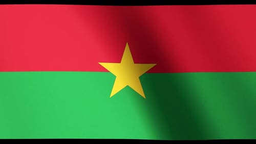 Burkina Faso Flag Waving Seamless Loop Animation