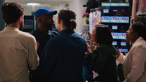 Frenzied Shoppers Fight for Clothes During a Sale
