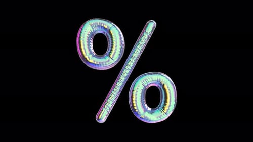 Percent Sign Balloon Symbol Iridescent Typefaces On Alpha Loop