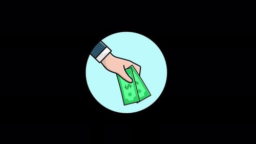 Giving Money Concept Animation Video - Transparent