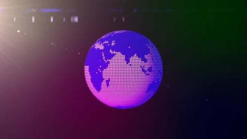 Animation des Planeten Erde im Weltraum. 2658