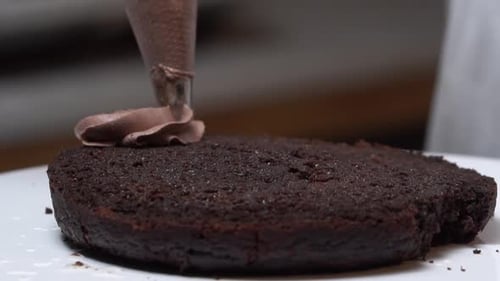 Chocolate Cake Decorated With Chocolate Frosting